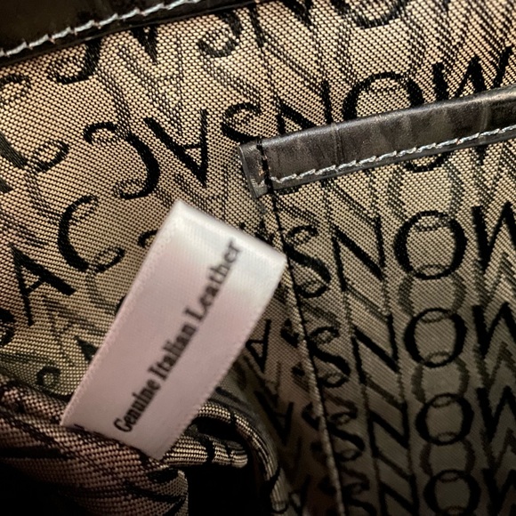 Monsac Original Leather Grey Croc Embossed Hand Bag - Picture 5 of 5